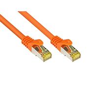 Good Connections 8070R-005O Câble Patch Câbles Ethernet Rallonge RJ45 Male Femelle avec becs d'encliquetage Cat. 7 SFTP PiMF Orange Longueur 0,5 m