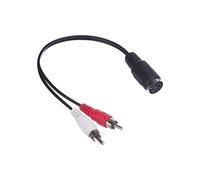 Alcasa AD-5B2CS Câble Audio 0.2m, 2 x RCA Mâle vers DIN (5-pin) Femelle, Noir/Rouge/Blanc