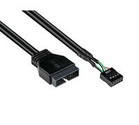 Good Connections Adaptateur interne USB 3.0 mâle vers USB 2.0 femelle - Noir - 0,30 m / 30 cm