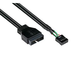 Good Connections Adaptateur interne USB 3.0 mâle vers USB 2.0 femelle - Noir - 0,30 m / 30 cm