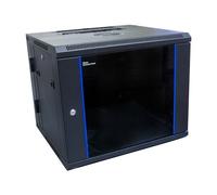 Good Connections Boîtier 19" Réseau Murale, Boîtier mural | 2 parties | 550 mm de profondeur, 9 HE, Noir de jais RAL9005