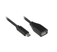 Good Connections Câble Adaptateur USB C vers USB 2.0 A Femelle OTG pour Smartphone, Tablette - Compatible avec Samsung, Huawei, iPad Air 2020, MacBook Pro, etc. - env. 10 cm