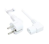 Good Connections Câble d'alimentation coudé 1,8 m Fiche E/F coudée → C13 angle droit blanc