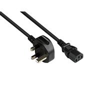 Good Connections Câble d'alimentation P7030-S030-3 m - Fiche d'alimentation Type G (BS 1363) vers C13 (Droit) - Fusible 10 A - Certifié ASTA - 1,00 mm² - Noir