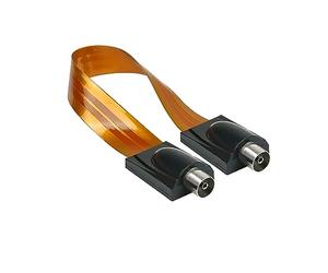 Good Connections Câble d'antenne satellite TV passe-porte/fenêtre, extrêmement plat - Prise IEC/coaxiale des deux côtés - Longueur totale 26 cm, longueur flexible 17 cm