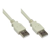 Good Connections Câble de raccordement USB 2.0 mâle A vers fiche A - Blindage en film et tressé, conducteurs en cuivre (OFC) - Haute vitesse jusqu'à 480 Mbit/s - Gris - 1,8 m