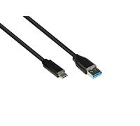 Good Connections Câble USB 3.2 Gen.2-10 Gbit/s / 3 A - Fiche A vers fiche USB-C™ - Cuivre de qualité supérieure - Noir - 1 m