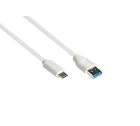 Good Connections Câble USB 3.2 Gen.2-10 Gbit/s / 3 A - Mâle A vers USB-C™ mâle - Conducteur en cuivre de haute qualité - Blanc - 1 m