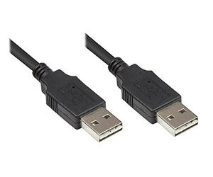 Good Connections Connection Cable USB 2.0 Male A to Male A, Foil and Braid Shielding, Copper Wire black 5 m