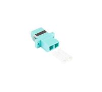 Good Connections Coupleur LWL Duplex - LC (UPC) vers LC (UPC) - pour câble OM3 - Multimode - Boîtier en Plastique avec Bride, Douille en céramique - Aqua