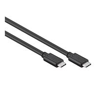 Good Connections GC-M0112 Câble de charge et de données USB 3.1 (Gen.1) - Fiche USB-C des deux côtés - Conducteur en cuivre, double blindage, transfert de données 5 Gbps - Noir - 0,5 m/50 cm