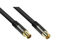 Good Connections GC-M2051 SmartFLEX Câble d'antenne TV coaxial IEC mâle vers femelle 4 blindages 120 dB/75 ohms Noir 1 m