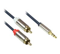 Good Connections High-Quality - Câble audio - mini-phone stereo 3.5 mm mâle pour RCA x 2 mâle - 2 m - double blindage - bleu foncé