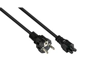 Good Connections P0005-S018 Câble d'alimentation 1,8 m Fiche Type E+F (CEE 7/7, Droit) vers C5 (Droit) pour Ordinateur Portable 0,75 mm² Noir