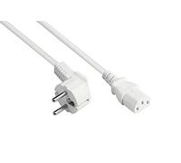 Good Connections Câble d'alimentation coudé P0130-W025 – Type E+F vers C13 – Blanc 1 m/2,5 m