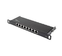 Good Connections Panneau de brassage 10" - Pour boîtier mural/armoire réseau 10" - Catégorie 6, 250 MHz - Compatible GIGABIT - 8 ports - 0,5 U - Blindé - Ouverture sans outil - Noir profond (RAL9005)