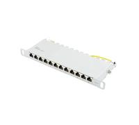 Good Connections Panneau de Brassage 10" - pour boîtier Mural/Armoire réseau 10" - Catégorie 6, 250 MHz - Compatible GIGABIT - 12 Ports - 0,5 U - Blindé - Ouverture sans Outil - Gris Clair (RAL7035)