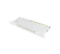 Good Connections Panneau de Brassage 10" - pour boîtier Mural/Armoire réseau 10" - Catégorie 6 A 500 MHz - Compatible GIGABIT - 8 Ports - 0,5 U - Blindé - Ouverture sans Outil - Gris Clair (RAL7035)