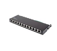Good Connections Panneau de Brassage - Ordinateur de Bureau - CAT6, 250 MHz - Compatible GIGABIT - 12 Ports - 0,5 U - Blindé STP - Ouverture sans Outil - Noir de Jais (RAL9005)
