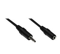 Good Connections Rallonge jack 3,5 mm - Câble d'extension audio | 3 broches - Fiche jack vers prise jack femelle - Noir - 10 m