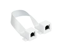 Good Connections RJ45 Ethernet LAN Passe-Porte/Fenêtre Plat - Prise RJ45 Des Deux Côtés - Longueur Totale 25-27 cm, Flexible 18 cm - Blanc