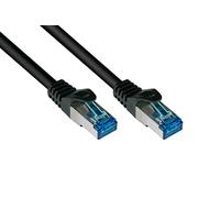 Good Connections® SmartFLEX Câble patch Cat.6A - 1,5 m - Câble Ethernet court 10 Gbits haut de gamme - Câble cuivre / CU - Protection des nez d'encliquetage - S/FTP PiMF - Sans halogène (LSZH) - 500 MHz - Noir