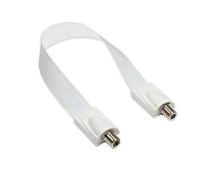 Good Connections® Traversée de Porte/fenêtre Sat de Haute qualité, extrêmement Plat - Fiche F vers fiche F - Longueur Totale avec fiche 32 cm, Longueur Flexible 23 cm - Blanc