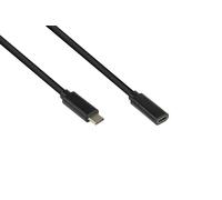 Alcasa 2831-CV005S Câble USB-C vers USB-C 0.5m USB 3.2 Gen 2 (3.1 Gen 2) 10Gbit/s Contacts Or, AWG 22/32, Blindage Magnétique, Noir, 100W