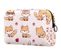 Good Cute Fox Trousse à cosmétiques pour femme, trousse de toilette de voyage, grande pochette de maquillage pratique avec fermeture éclair, multicolore, 18.5x7.5x13cm/7.3x3x5.1in, Trousse de toilette