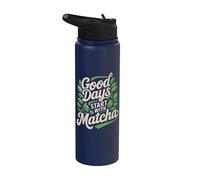 Good Days Start With Matcha - Matcha glacé au thé matcha Stainless Steel Insulated Water Bottle