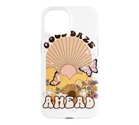 Good Daze Ahead Motif Tournesol Papillon rétro Coque pour iPhone 15