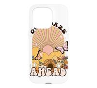 Good Daze Ahead Motif Tournesol Papillon rétro Coque pour iPhone 15 Pro
