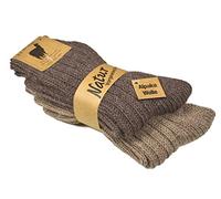 Good Deal Market Lot de 2 ou 4 paires de chaussettes épaisses en alpaga pour homme et femme Taille 35/38 39/42 43/46, 2 paires de marron, 43-46