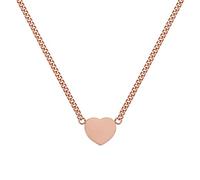 GOOD.designs ® Collier avec coeur pendentif (chaine pour couple) collier femme avec pendentif en coeur (Or Rose)