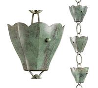 Good Directions 463V1-8 Chaîne de Pluie Tulipe 13 Tasses, 21,6 cm, cuivre Bleu Vert