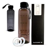GooD ELEMENT, gourde eau, gourde 500ml, gourde rappel boire, gourde sans bpa, gourde marqueur de temps, bouteille plastique, gourde homme, gourde motivation, gourde legere, gourde anti fuite