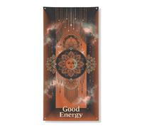 Good Energy Bannière décorative vintage motif soleil céleste lune décoration de porte d'entrée intérieur ou extérieur festival fournitures de vacances 91,4 x 183 cm