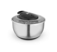 Good Food GF847071 Essoreuse à salade Tower avec panier amovible, cordon de tirage facile, bouton d'arrêt et base antidérapante, 5 litres, en acier inoxydable, argenté