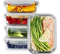 GOOD FOR YOU Boîte Repas x5 Verre Alimentaire, Plat, Couvercle, Lunch Box | 5 x 850 ml - Conservation hermétique - Four, air fryer, micro-ondes, congélateur - Gamelle, meal prep, batch cooking