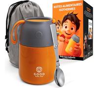 GOOD FOR YOU - Thermos alimentaire - Boîte à repas inoxydable pour repas chauds ou froids - Boîte à lunch pour école, bureau, camping - Isolation double parois avec cuillère pliable et sac
