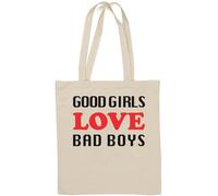 Good Girls Love Bad Boys Sac fourre-tout en coton naturel Blanc