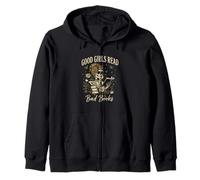Good Girls Read Bad Books Vintage Skeleton Reader Sweat à Capuche