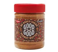Good Good Beurre de cacahuète crémeux adapté au cétogène, faible en calories sans sucre ajouté, végétalien, sans huile de palme ni conservateurs