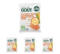 GOOD GOÛT - Amuse-bouches - Snack bébé - Dès 10 Mois - Texture légère et fondante - Sans gluten - Format nomade (Lot de 4)