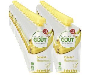 Good Goût - BIO - 32 Gourdes Banane + 8 Baby-Clips (Pack De 8x4)