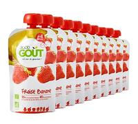 Good Goût - Bio - Gourde De Purée De Fruits Fraise Banane Dès 6 Mois 120 G - Pack De 10