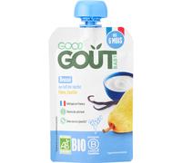 GOOD GOÛT - Brassé Au Lait De Vache - Dessert Bébé - Dès 6 Mois - Poire, Vanille - Sans Sucres Ajoutés* - Format Nomade - 10x90g (L'emballage Peut Varier)