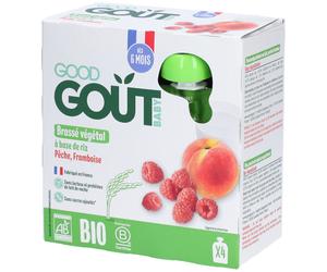 Good Goût Brassé Végétal Riz Pêche Framboise Aliment 340 g