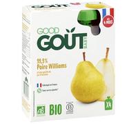 Good Goût - Gourdes Poire Williams - Purée Bébé - dès 4 Mois - 99, 9 % Poire Williams - sans Sucres Ajoutés - Fabriqué en France - 4 x 85 g