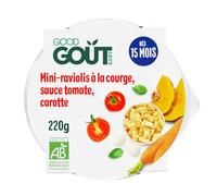 Good Goût – Mini-raviolis à la courge, sauce tomate et carottes – Dès 15 mois – 190 g